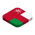 Rounded square isometric vector flag of Oman