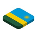 Rounded square isometric vector flag of Rwanda