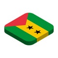 Rounded square isometric vector flag of Sao Tome and Principe