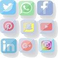 Rounded Square Social Media Icons and Signs