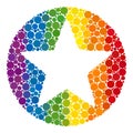 Rainbow Rounded star Composition Icon of Spheres