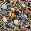 Rounded stones mixed with angular, translucent pieces resembling Royalty Free Stock Photo