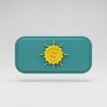 Teal Rectangle with Yellow Sun Dollar Sign Icon on White Background Keywords: dollar sign, money, finance, currency, economics, Royalty Free Stock Photo