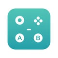 Rounded teal square icon featuring simplified video game controller symbols. Includes a Royalty Free Stock Photo