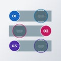 Rounded three infographic template design. Business concept infograph with 3 options, steps or processes. Vector visualization can