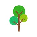 Rounded Tree element illustration vector. flat illustration and hand-drawn design. nature illustration