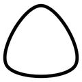Rounded triangle contour, outline shape. Soft, smooth design element