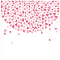 Rounded Valentines day border made of scattering hearts