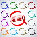 Rounded vector ribbons collection