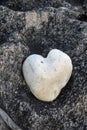 Rounded White Natural Heart Shaped Stone Royalty Free Stock Photo