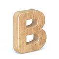 Rounded wooden font Letter B 3D Royalty Free Stock Photo