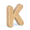 Rounded wooden font Letter K 3D Royalty Free Stock Photo