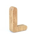 Rounded wooden font Letter L 3D