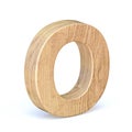 Rounded wooden font Letter O 3D Royalty Free Stock Photo