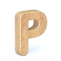 Rounded wooden font Letter P 3D Royalty Free Stock Photo