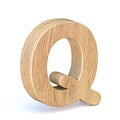 Rounded wooden font Letter Q 3D Royalty Free Stock Photo