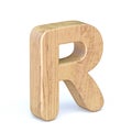 Rounded wooden font Letter R 3D Royalty Free Stock Photo