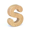 Rounded wooden font Letter S 3D Royalty Free Stock Photo