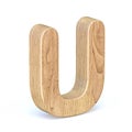 Rounded wooden font Letter U 3D Royalty Free Stock Photo