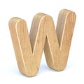 Rounded wooden font Letter W 3D Royalty Free Stock Photo