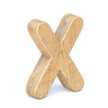 Rounded wooden font Letter X 3D