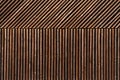Rounded wooden slats forming modern pattern as wall design background Royalty Free Stock Photo