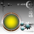 Rounded yellow frame and gears Royalty Free Stock Photo