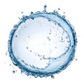 Rounder water splash over transparent background isolated on white background Royalty Free Stock Photo
