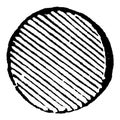 Roundlet Pome have cross line pattern, vintage engraving
