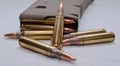 .223 rounds and a loaded magazine Royalty Free Stock Photo