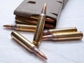 .223 rounds and a loaded magazine Royalty Free Stock Photo