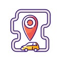 Roundtrip carsharing RGB color icon Royalty Free Stock Photo