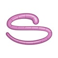 Roundworm icon in cartoon style