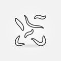 Roundworm Infection outline vector Nematodes concept icon