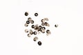 roup Of Metal Thumb Tacks for background Royalty Free Stock Photo