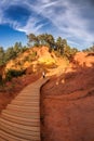 Roussillion park with red rocks in Luberon, Provence, France