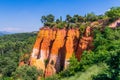 Roussillion, Provence, France. Beautiful red ocher cliffs.