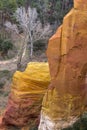 Roussillon, a french village in the Provence. Famous for the ochre cliffs Royalty Free Stock Photo