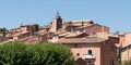 Roussillon hill village view red ocher Provence region France Europe