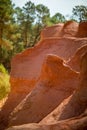 Roussillon Ochre Quarries under the sunlight and a blue sky in France