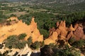 Roussillon ochre rock in french colorado hill Luberon Provence in France