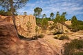 Roussillon, Provence, France: landscape of the characteristic ochre rocks in the nature park of Luberon