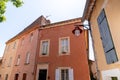 Roussillon small Provence town with large ochre house in Natural Regional Park of Luberon France