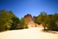 Roussillon, Vaucluse, France - view at the ochre mountains