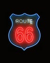 Route 66 Neon Sign Royalty Free Stock Photo