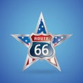 route 66 badge. Vector illustration decorative design Royalty Free Stock Photo