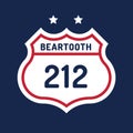 Route beartooth road sign. Vector illustration decorative design Royalty Free Stock Photo