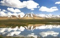 The route of beautiful scenic from Bishkek to Song kul lake , Naryn with the Tian Shan mountains of Kyrgyzstan