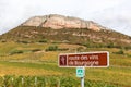 Route of Burgundy wine road sign in Vergisson