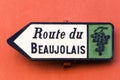 Route du Beaujolais sign Royalty Free Stock Photo